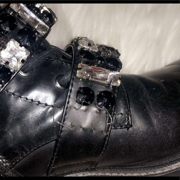 ZARA Leather Embellished Biker Boot - Picture 8 of 8